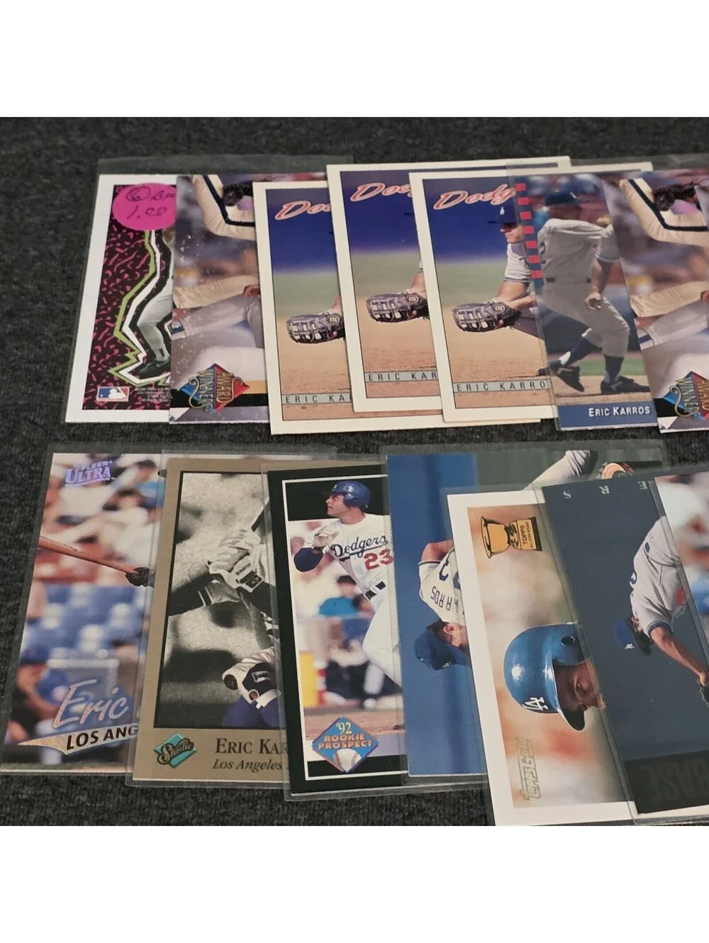 Eric Karros Baseball Card Lot -35 Cards, Many Rookies
